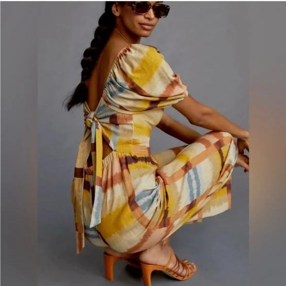 NWT Anthropologie Ranna Gill Tie Back Jumpsuit Size Large - Picture 2 of 16